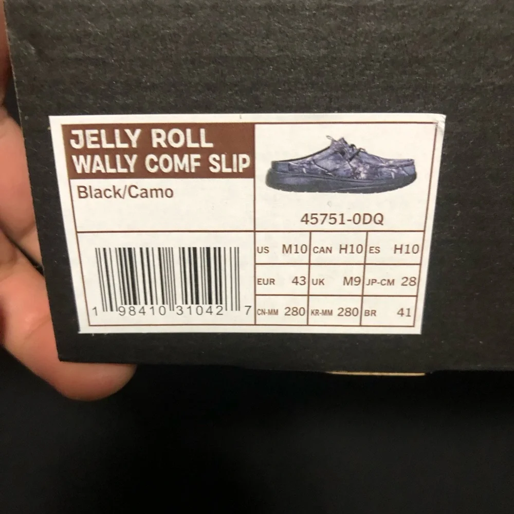 Hey Dude Men's Jelly Roll Wally Comf Slip, Size 10, 45751-0DQ, Black/Camo